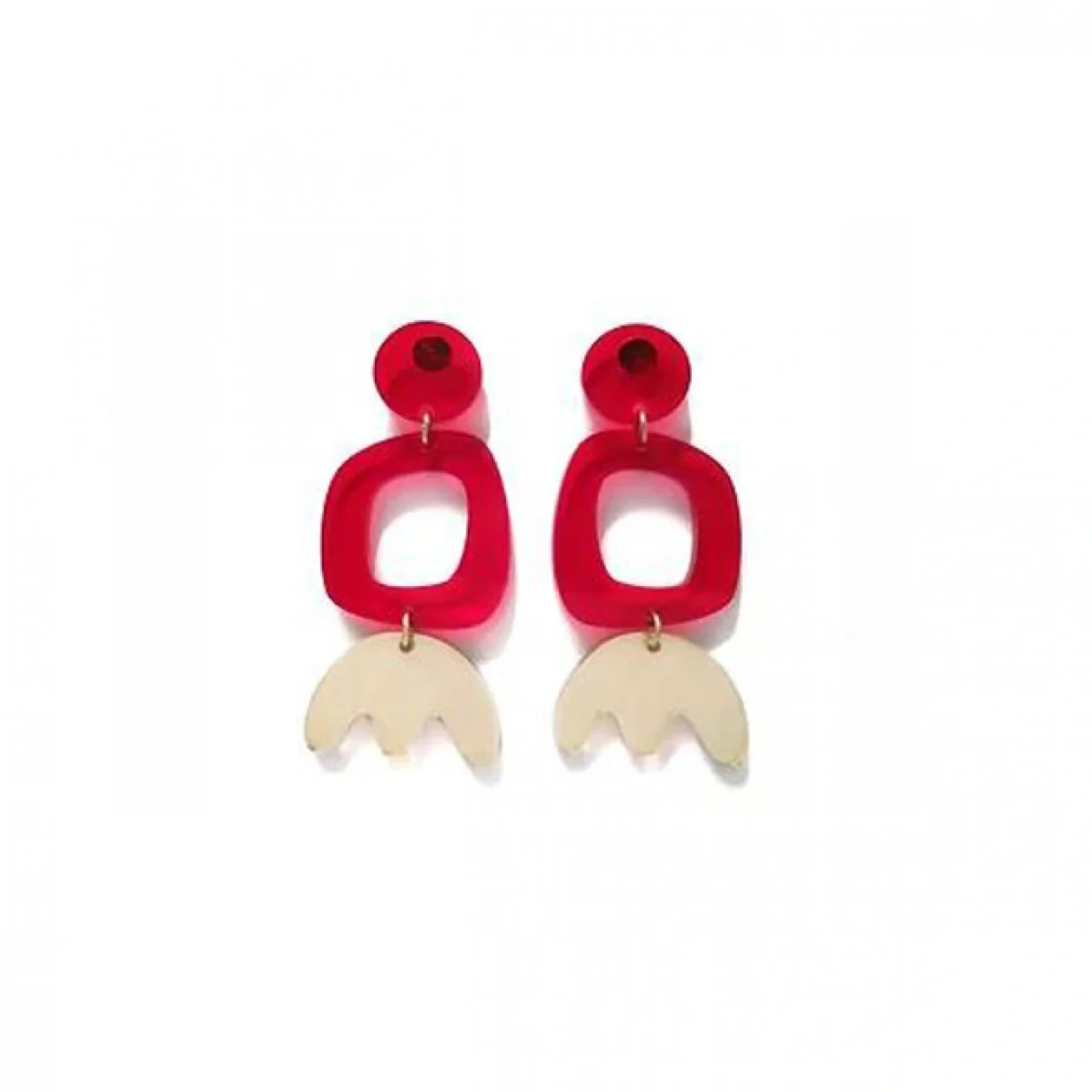 Κρεμαστά Σκουλαρίκια Artemisia από Plexiglass με Επαργυρωμένα Μεταλλικά Στοιχεία.