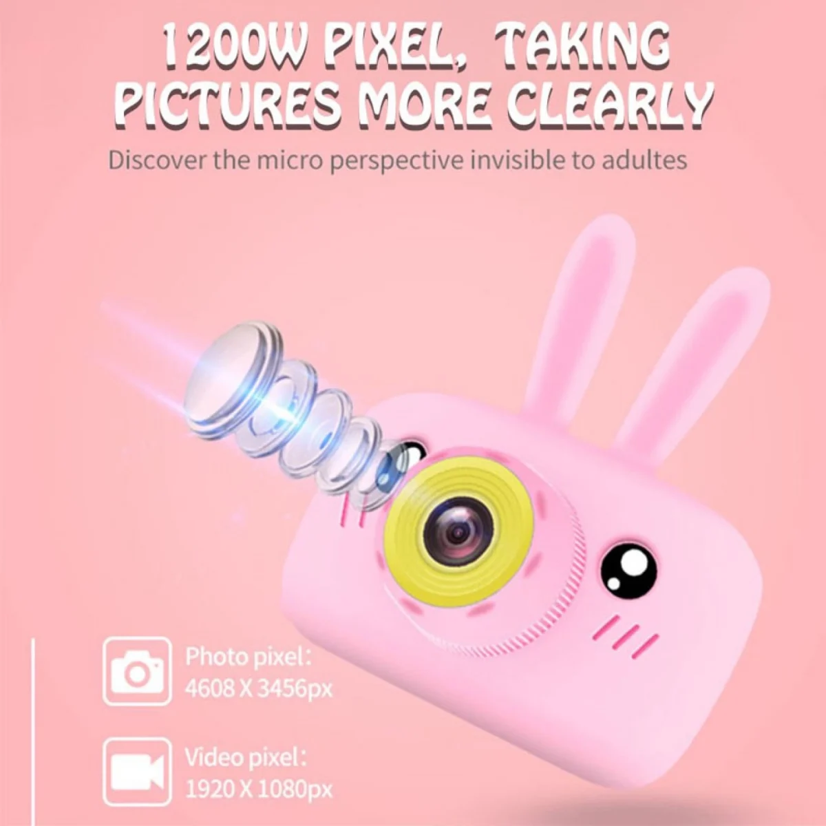 Παιδική Compact Φωτογραφική Μηχανή 10MP με Οθόνη 2" & Ενσωματωμένα Παιχνίδια - Andowl® Kids Camera X500