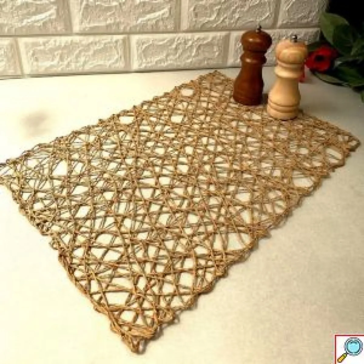 Βαμβακερό Ορθογώνιο Σουπλά σε Σχέδιο Δίχτυ 30x45cm