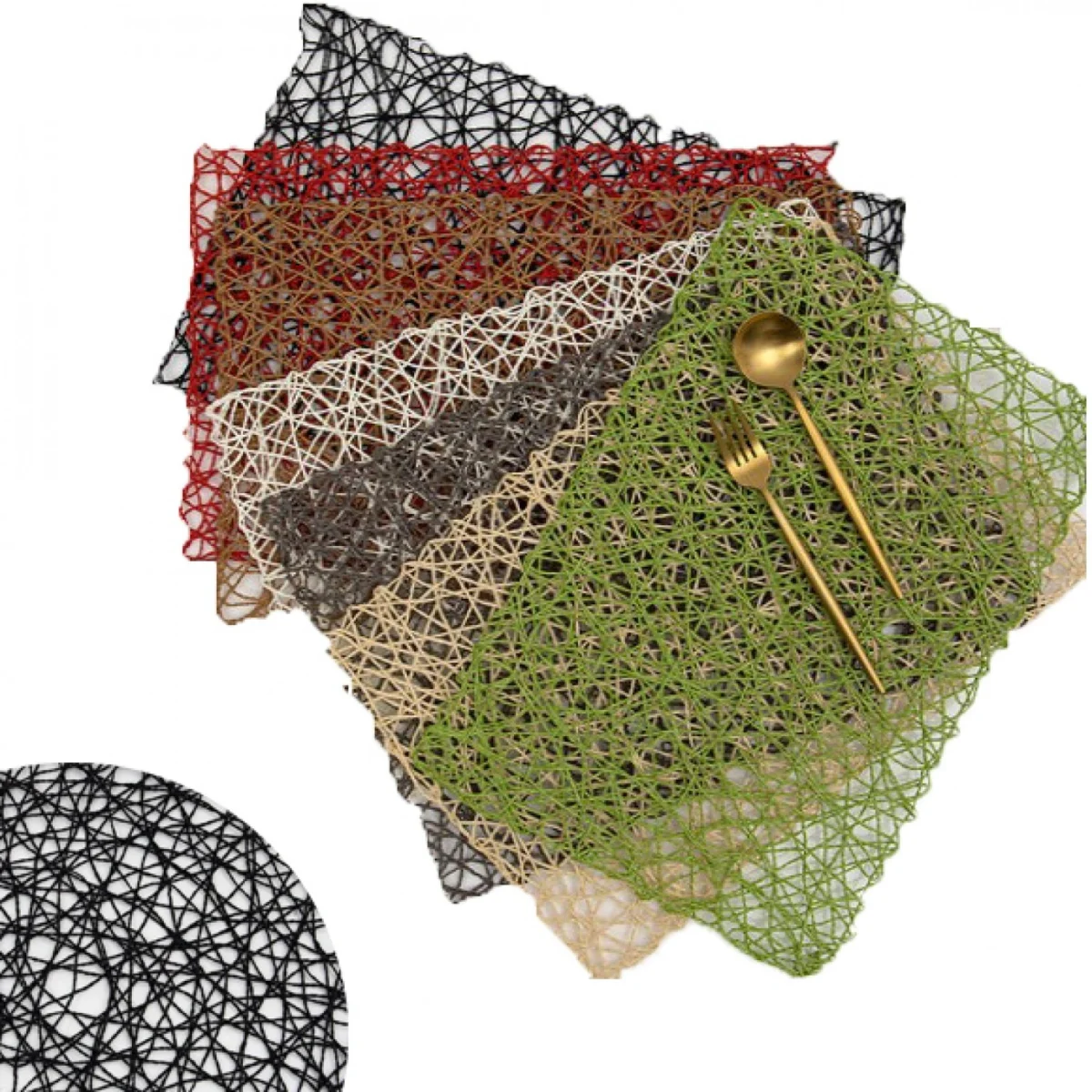 Βαμβακερό Ορθογώνιο Σουπλά σε Σχέδιο Δίχτυ 30x45cm