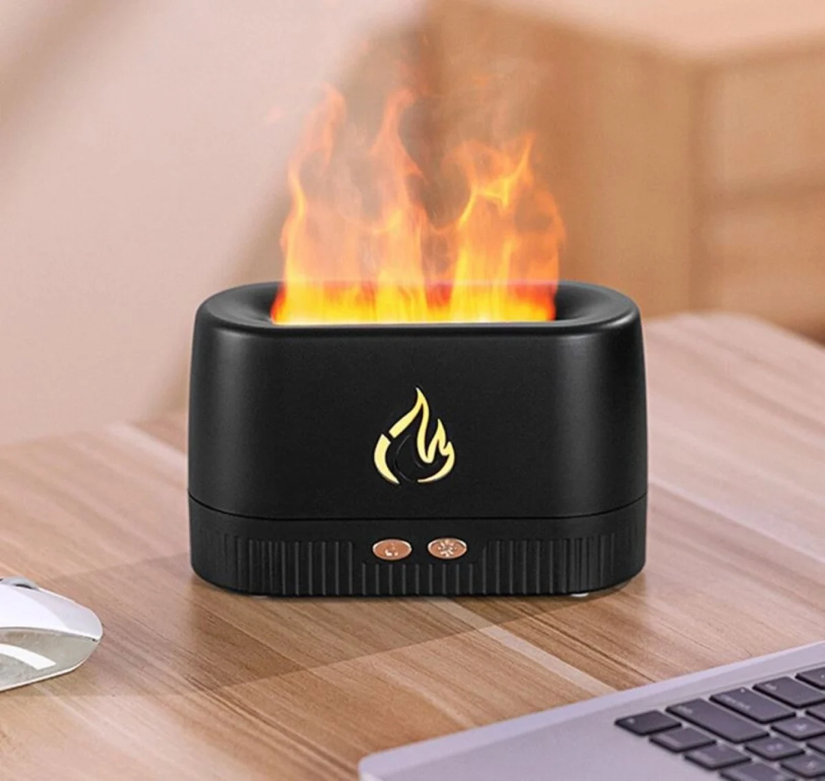 3D Humifier Υγραντήρας Υπερήχων & Αρωματοθεραπείας με LED Φωτισμό Εφέ Φλόγας 200ml - Aroma Diffuser Flame