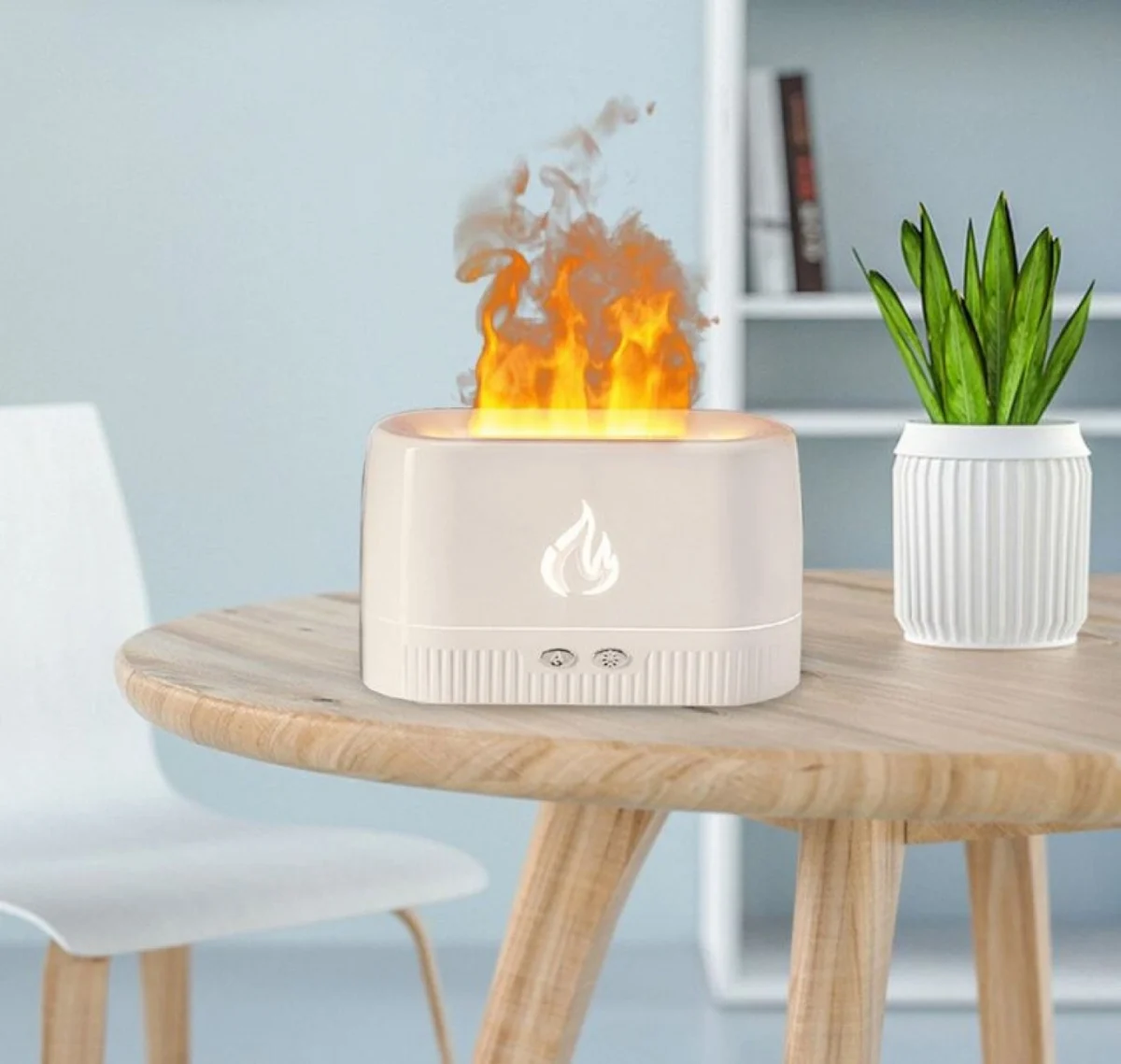 3D Humifier Υγραντήρας Υπερήχων & Αρωματοθεραπείας με LED Φωτισμό Εφέ Φλόγας 200ml - Aroma Diffuser Flame