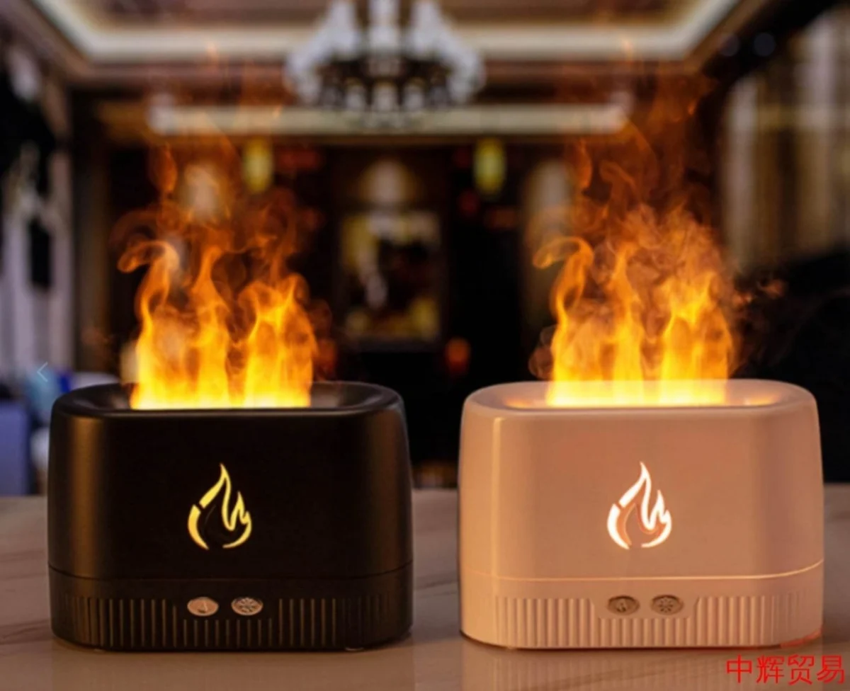 3D Humifier Υγραντήρας Υπερήχων & Αρωματοθεραπείας με LED Φωτισμό Εφέ Φλόγας 200ml - Aroma Diffuser Flame