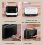 3D Humifier Υγραντήρας Υπερήχων & Αρωματοθεραπείας με LED Φωτισμό Εφέ Φλόγας 200ml - Aroma Diffuser Flame