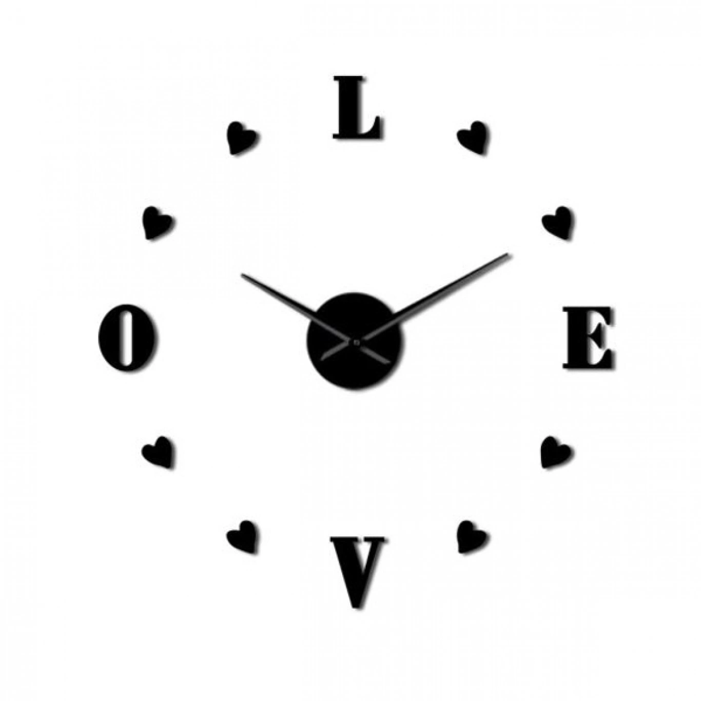 Αυτοκόλλητο Ρολόι Τοίχου Ακρυλικό DIY LOVE και Μηχανισμό Quartz 40x40 cm Αυτοκόλλητο Ρολόι Τοίχου Ακρυλικό DIY LOVE και Μηχανισμό Quartz 40x40 cm