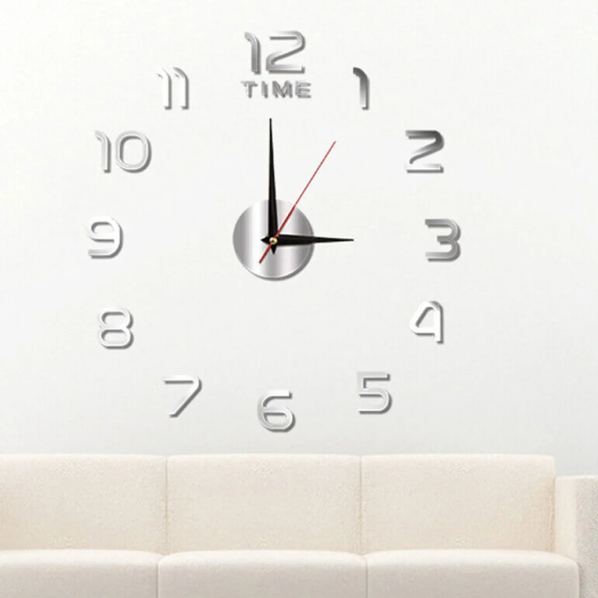 Αυτοκόλλητο Ρολόι Τοίχου Ακρυλικό DIY με Μηχανισμό Quartz 40x40cm