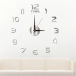 Αυτοκόλλητο Ρολόι Τοίχου Ακρυλικό DIY με Μηχανισμό Quartz 40x40cm