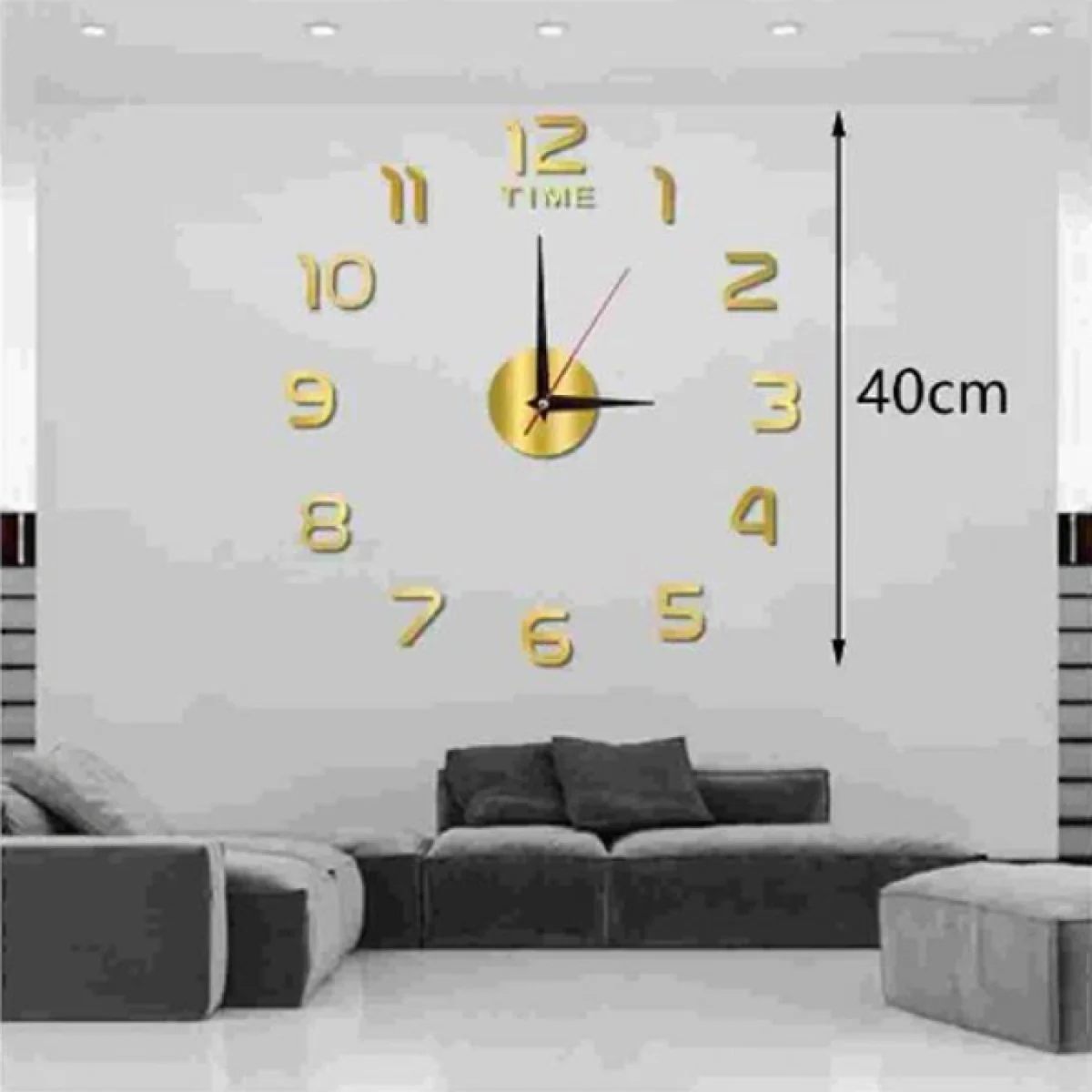 Αυτοκόλλητο Ρολόι Τοίχου Ακρυλικό DIY με Μηχανισμό Quartz 40x40cm