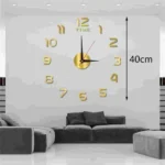 Αυτοκόλλητο Ρολόι Τοίχου Ακρυλικό DIY με Μηχανισμό Quartz 40x40cm