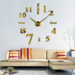 3D Αυτοκόλλητο Ρολόι Τοίχου Ακρυλικό DIY με Μηχανισμό Quartz 40x40cm