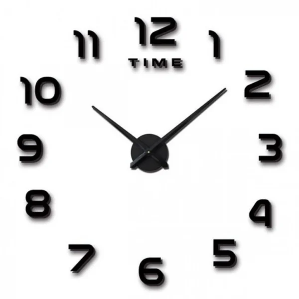 3D Αυτοκόλλητο Ρολόι Τοίχου Ακρυλικό DIY με Μηχανισμό Quartz 60x60cm
