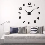 3D Αυτοκόλλητο Ρολόι Τοίχου Ακρυλικό DIY με Μηχανισμό Quartz 60x60cm