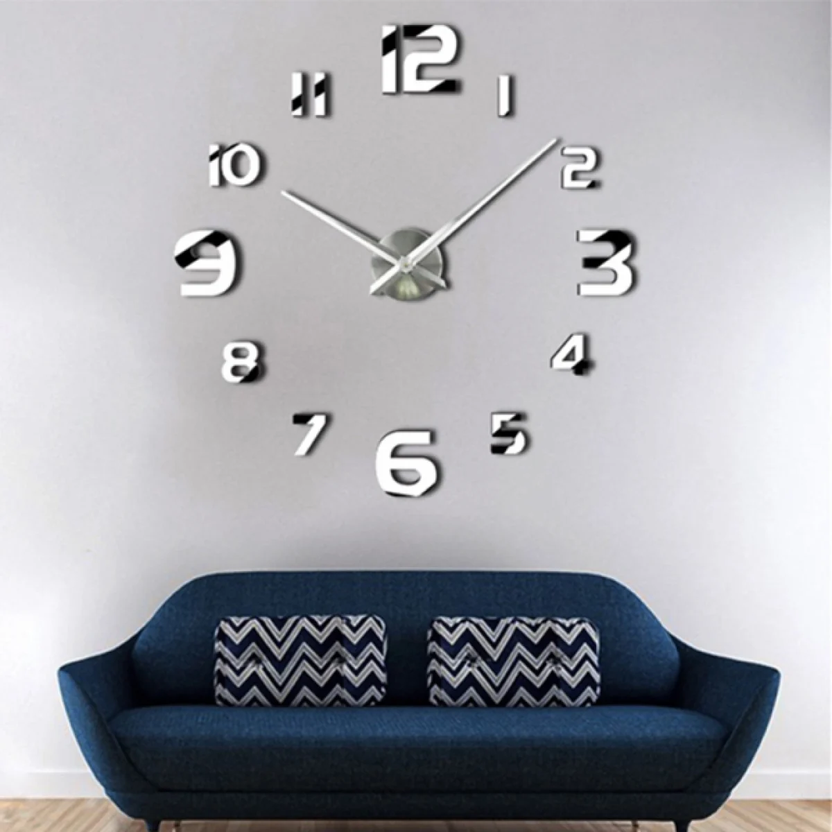 Αυτοκόλλητο Ρολόι Τοίχου Ακρυλικό DIY με Μηχανισμό Quartz 60x60cm