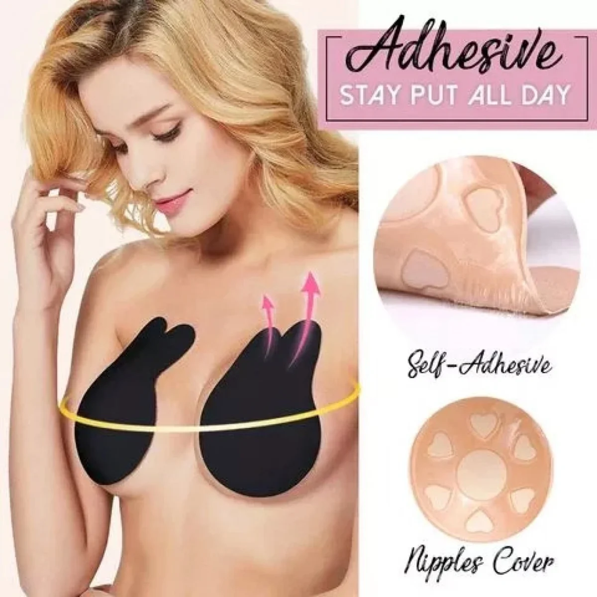 HOLDY Αυτοκόλλητο Αόρατο Στράπλες Σουτιέν Push-Up με Σιλικόνη