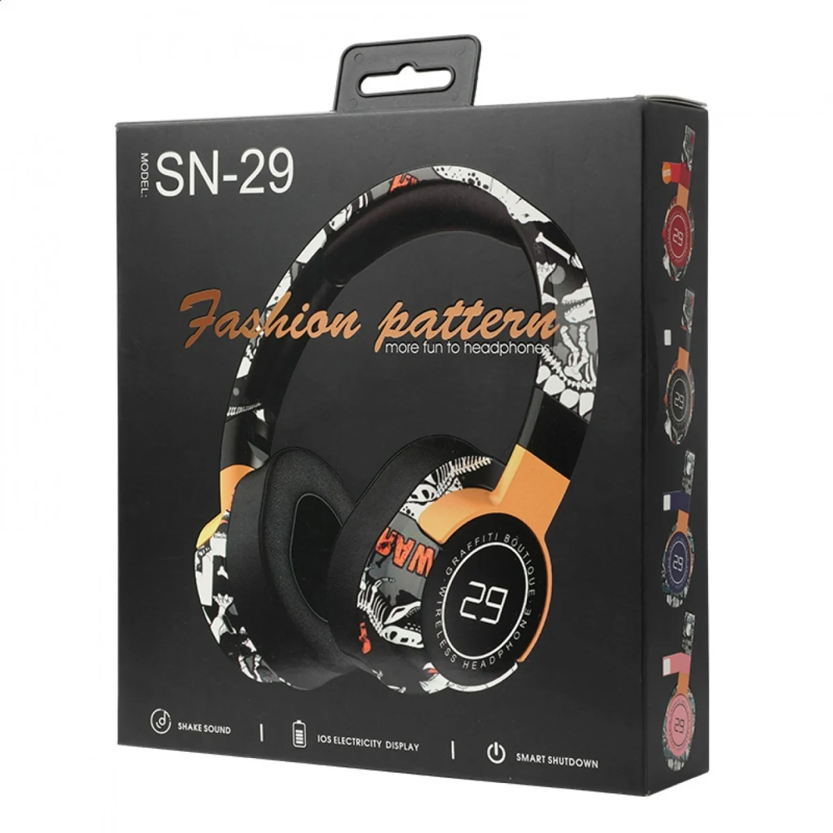 Ασύρματα Αναδιπλούμενα Graffiti Over Ear Ακουστικά SN-29