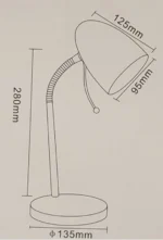 Εύκαμπτο Φωτιστικό Γραφείου με Βάση Στήριξης