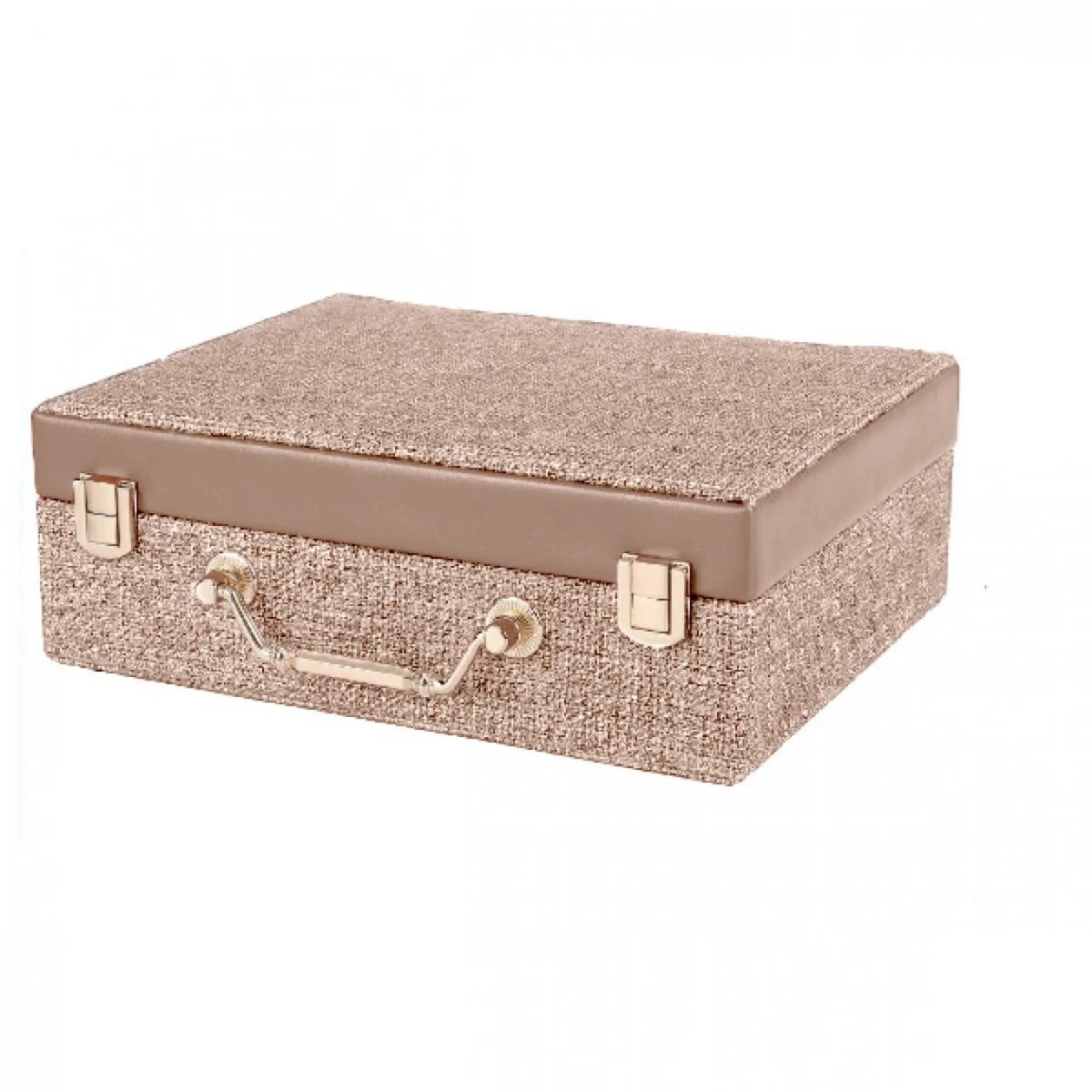 Κοσμηματοθήκη - Μπιζουτιέρα με Υφασμα και Δερματίνη 23x18x8εκ