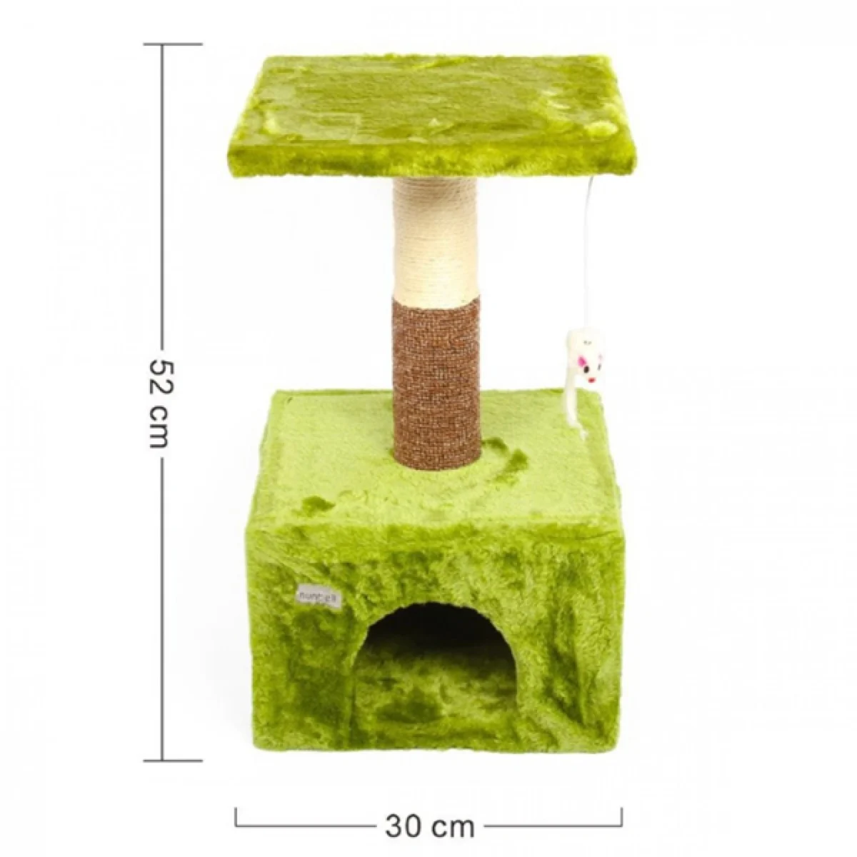 Ονυχοδρόμιο Γάτας Βελούδινο Με Στύλο από Συζάλ 30x30x52εκ