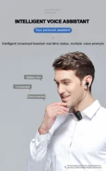 Ασύρματο Handsfree Bluetooth Ανασυρόμενο Ακουστικό Πέτου Fineblue Wireless In-Ear Headset