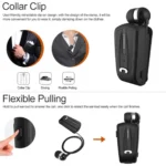 Ασύρματο Handsfree Bluetooth Ανασυρόμενο Ακουστικό Πέτου Fineblue Wireless In-Ear Headset