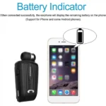 Ασύρματο Handsfree Bluetooth Ανασυρόμενο Ακουστικό Πέτου Fineblue Wireless In-Ear Headset