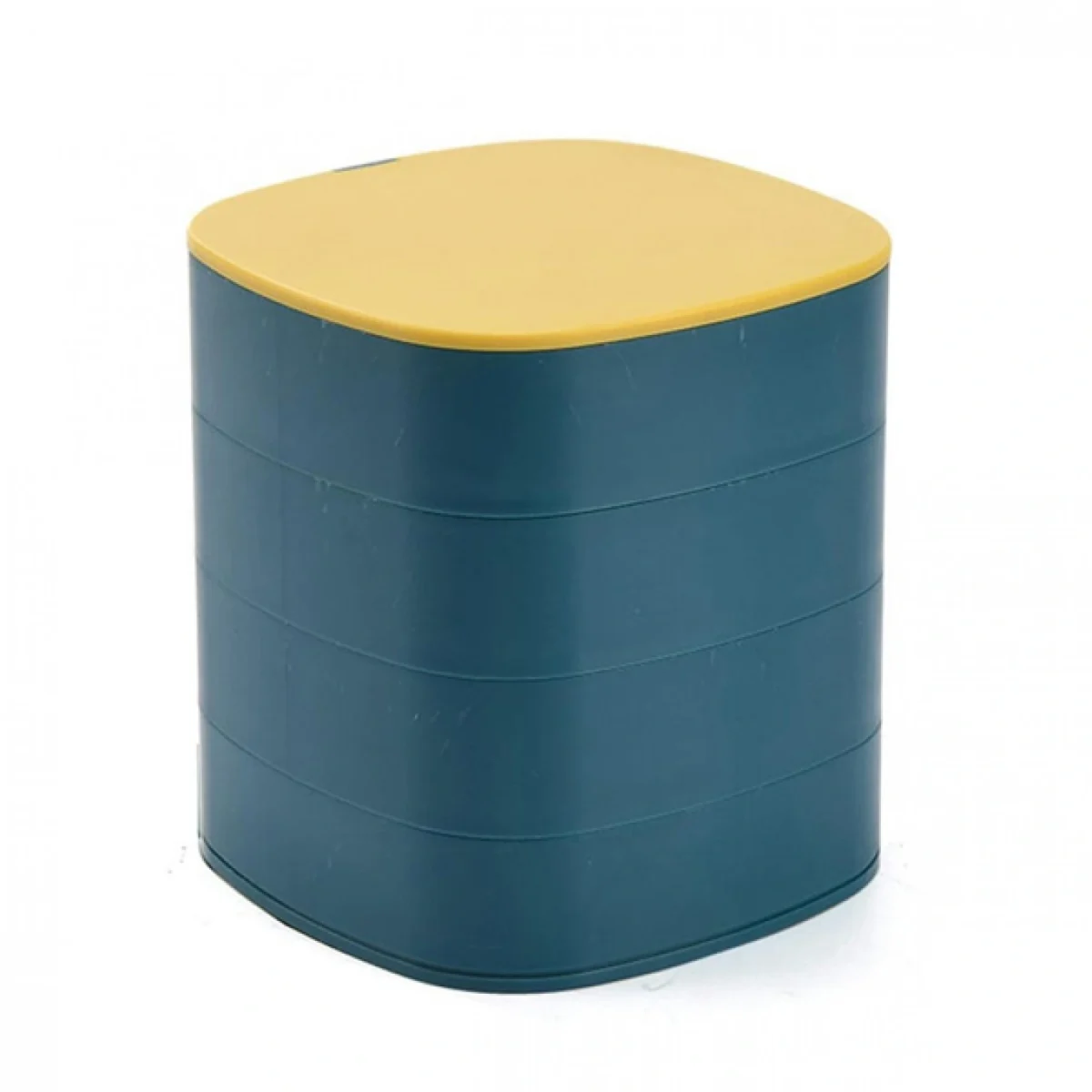 Πολυλειτουργική Κοσμηματοθήκη - Μπιζουτιέρα - Κουτί Αποθήκευσης 4 Επιπέδων Περιστρεφόμενη 360° με Καθρέπτη 12x11x11cm