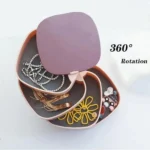 Πολυλειτουργική Κοσμηματοθήκη - Μπιζουτιέρα - Κουτί Αποθήκευσης 4 Επιπέδων Περιστρεφόμενη 360° με Καθρέπτη 12x11x11cm