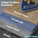 Πτυσσόμενη Τρίγωνη Σφουγγαρίστρα - Σκούπα για Πολλές Επιφάνειες με Περιστρεφόμενη Κεφαλή 360 Μοιρών