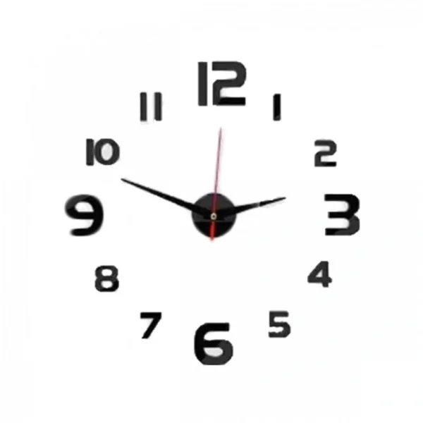 Αυτοκόλλητο Ρολόι Τοίχου Ακρυλικό DIY με Αριθμούς και Μηχανισμό Quartz 90x90 cm