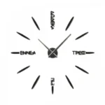 Αυτοκόλλητο Ρολόι Τοίχου Ακρυλικό DIY με Ελληνικές Λέξεις και Αθόρυβο Μηχανισμό Quartz 90x90 cm