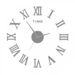 Αυτοκόλλητο Ρολόι Τοίχου Ακρυλικό DIY με Λατινικούς Αριθμούς και Αθόρυβο Μηχανισμό Quartz 90x90 cm