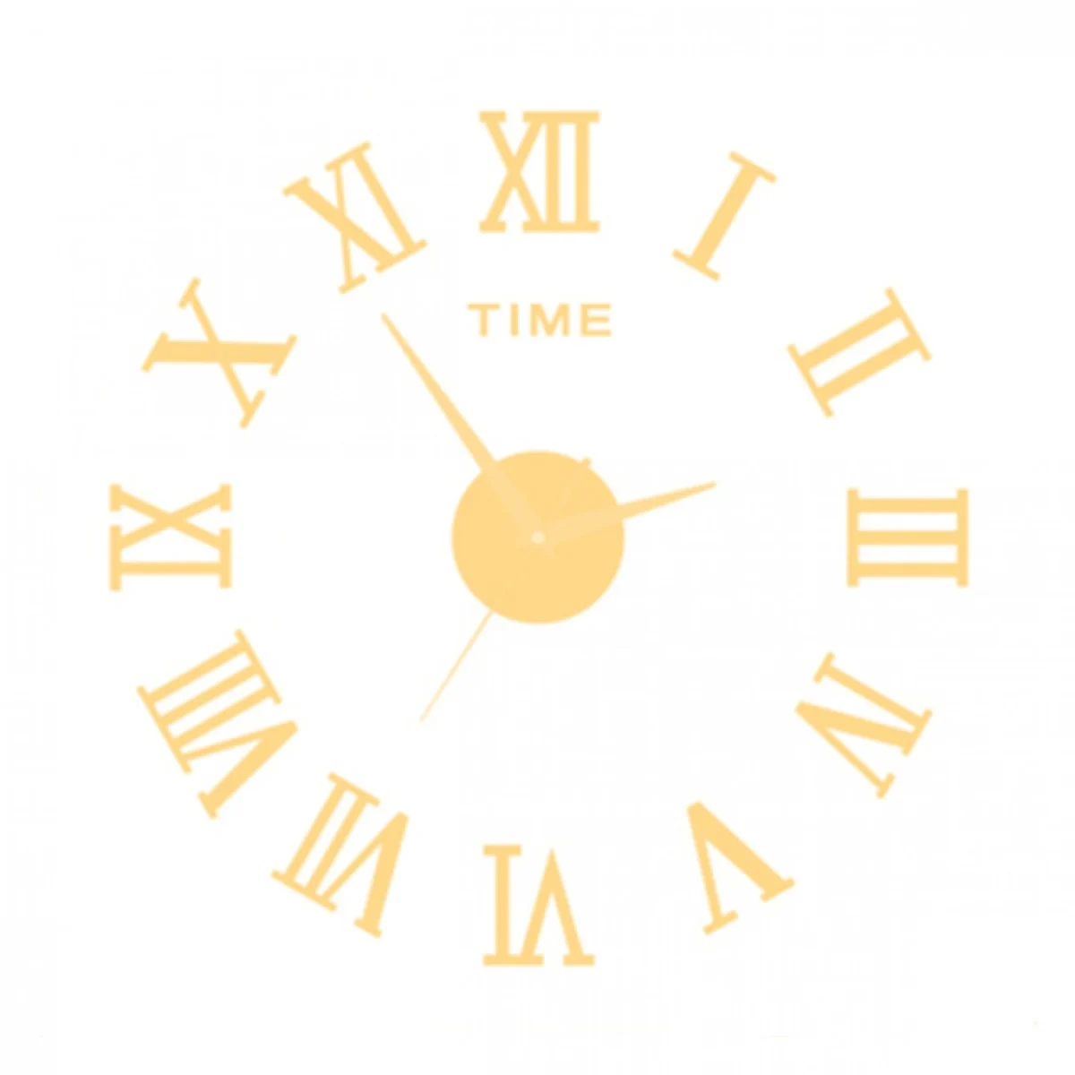 Αυτοκόλλητο Ρολόι Τοίχου Ακρυλικό DIY με Λατινικούς Αριθμούς και Αθόρυβο Μηχανισμό Quartz 90x90 cm