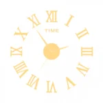 Αυτοκόλλητο Ρολόι Τοίχου Ακρυλικό DIY με Λατινικούς Αριθμούς και Αθόρυβο Μηχανισμό Quartz 90x90 cm