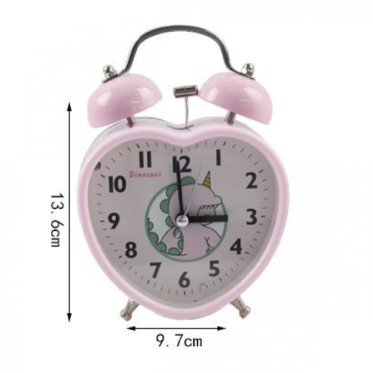 Retro Επιτραπέζιο Ρολόι Ξυπνητήρι σε Σχήμα Καρδιάς 13.6x9,7εκ