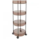 Ακρυλική Τροχήλατη - Ραφιέρα - Καρότσι - Βάση Οργάνωσης 4 Επιπέδων με Ροδάκια, Τρόλεϊ Οργάνωσης - Διακόσμησης 32x32x91εκ