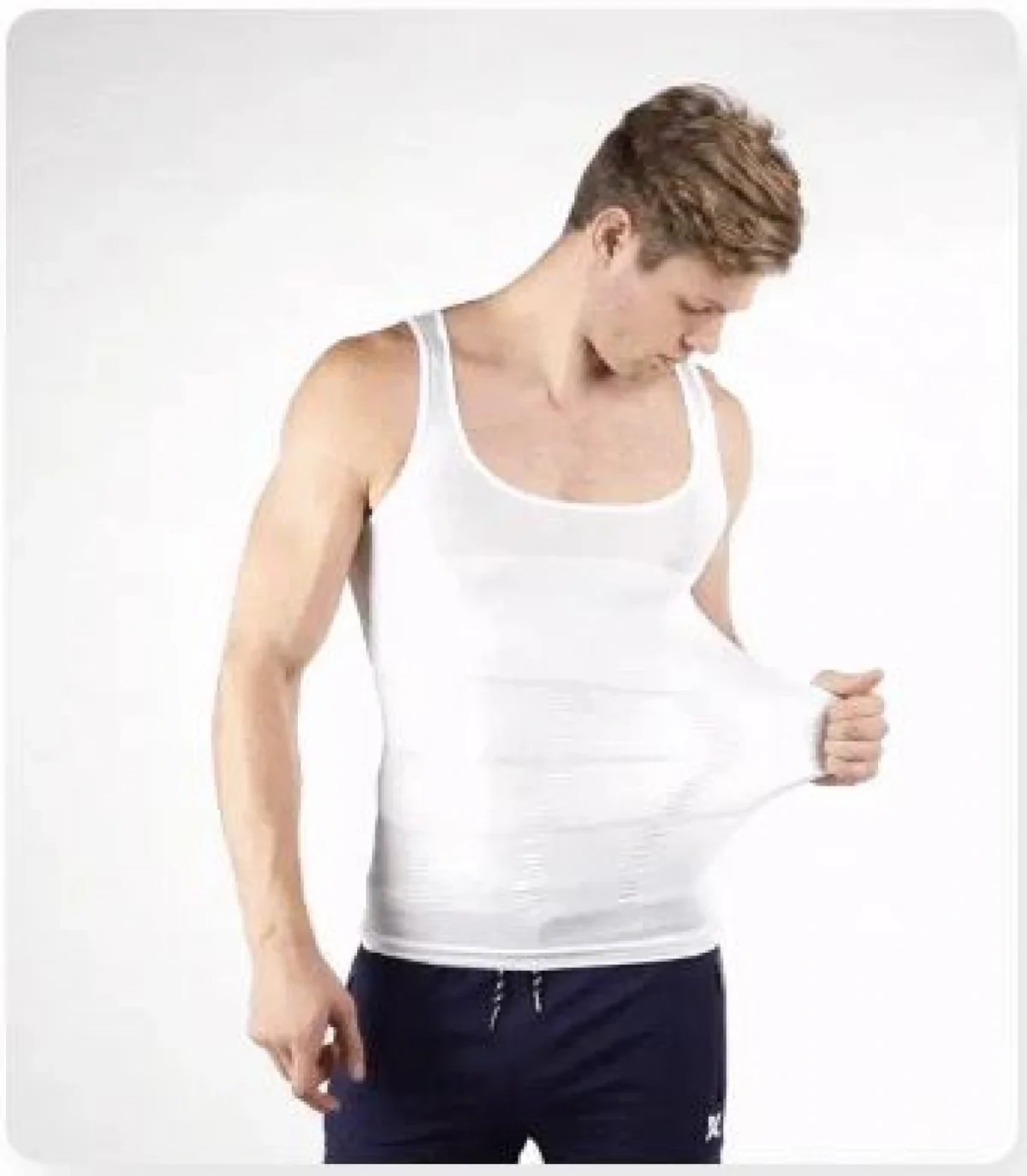 Ανδρική Φανέλα Σύσφιξης Και Αδυνατίσματος Lastex - Slim N Lift Shirt Λευκό