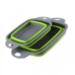 Σετ 2 Τεμαχίων Παραλληλόγραμμο Πτυσσόμενο Σουρωτήρι Φρούτων και Λαχανικών Σιλικόνης