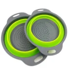 Σετ 2 Τεμαχίων Στρογγυλό Πτυσσόμενο Σουρωτήρι Φρούτων και Λαχανικών Σιλικόνης