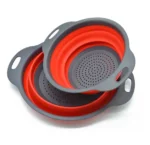 Σετ 2 Τεμαχίων Στρογγυλό Πτυσσόμενο Σουρωτήρι Φρούτων και Λαχανικών Σιλικόνης