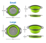 Σετ 2 Τεμαχίων Στρογγυλό Πτυσσόμενο Σουρωτήρι Φρούτων και Λαχανικών Σιλικόνης