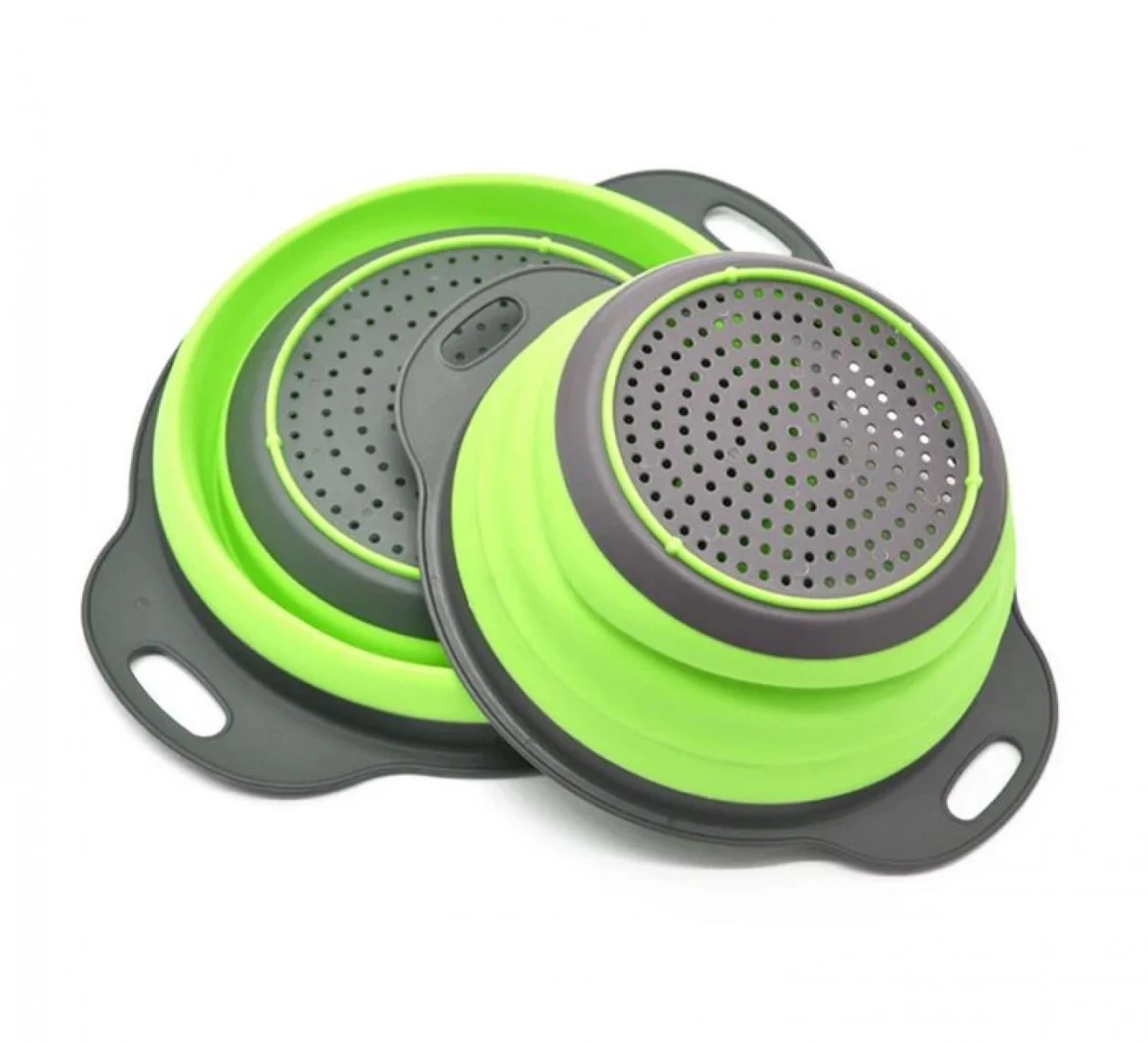 Σετ 2 Τεμαχίων Στρογγυλό Πτυσσόμενο Σουρωτήρι Φρούτων και Λαχανικών Σιλικόνης