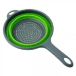 Στρογγυλό Πτυσσόμενο Σουρωτήρι Φρούτων και Λαχανικών Σιλικόνης με Μακριά Λαβή