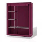 Μεγάλη Διπλή Υφασμάτινη Φορητή Ντουλάπα με Μεταλλικό Σκελετό για Ρούχα & Λευκά Είδη 105x45x175cm