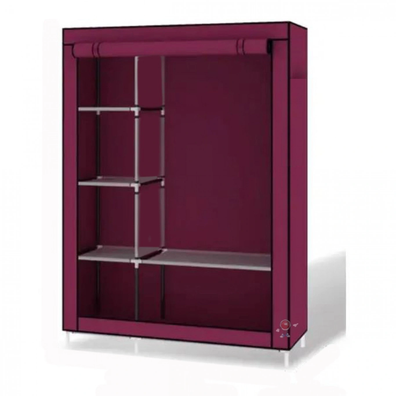 Μεγάλη Διπλή Υφασμάτινη Φορητή Ντουλάπα με Μεταλλικό Σκελετό για Ρούχα & Λευκά Είδη 105x45x175cm Μεγάλη Διπλή Υφασμάτινη Φορητή Ντουλάπα με Μεταλλικό Σκελετό για Ρούχα & Λευκά Είδη 105x45x175cm