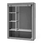 Μεγάλη Διπλή Υφασμάτινη Φορητή Ντουλάπα με Μεταλλικό Σκελετό για Ρούχα & Λευκά Είδη 105x45x175cm