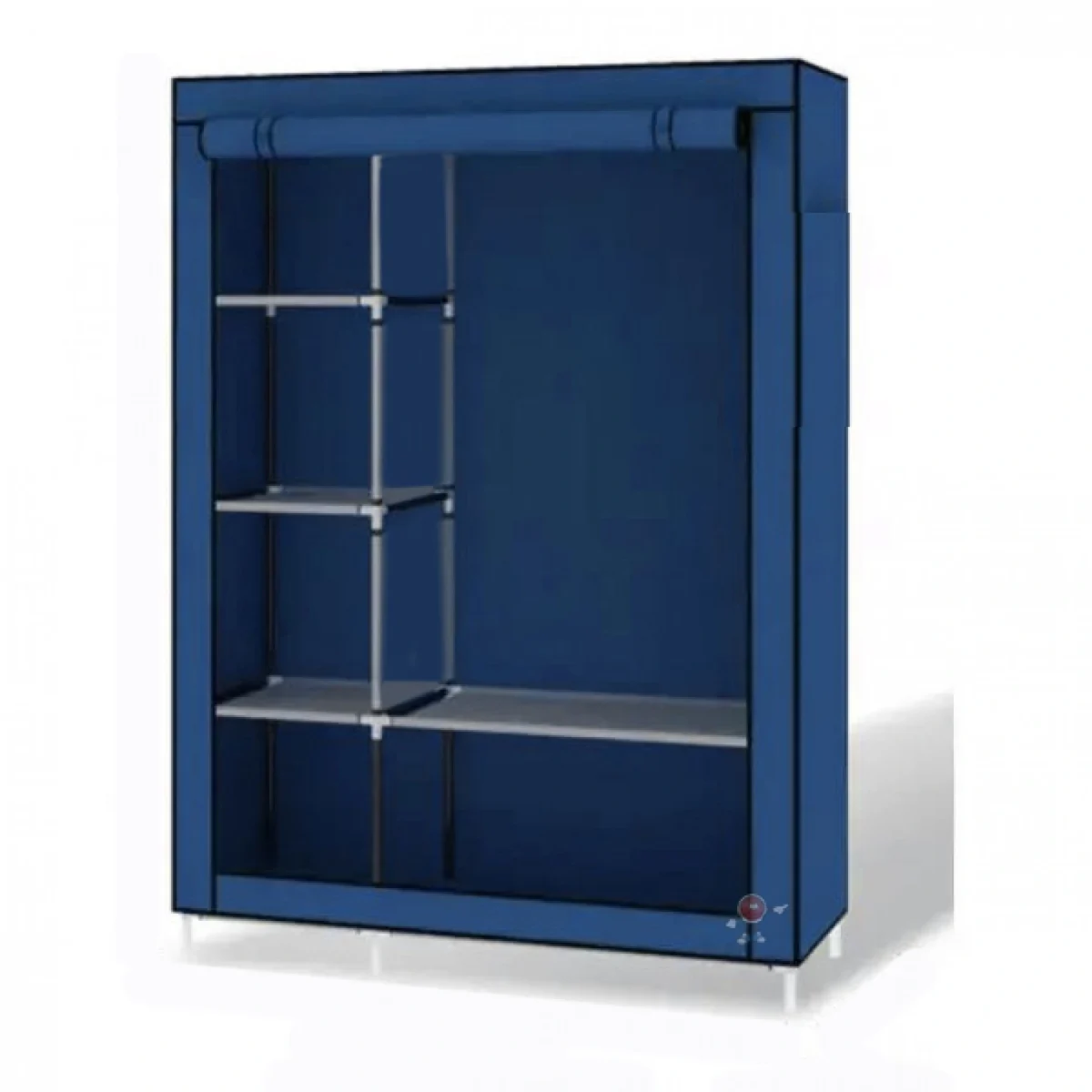 Μεγάλη Διπλή Υφασμάτινη Φορητή Ντουλάπα με Μεταλλικό Σκελετό για Ρούχα & Λευκά Είδη 105x45x175cm