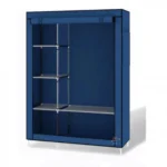 Μεγάλη Διπλή Υφασμάτινη Φορητή Ντουλάπα με Μεταλλικό Σκελετό για Ρούχα & Λευκά Είδη 105x45x175cm