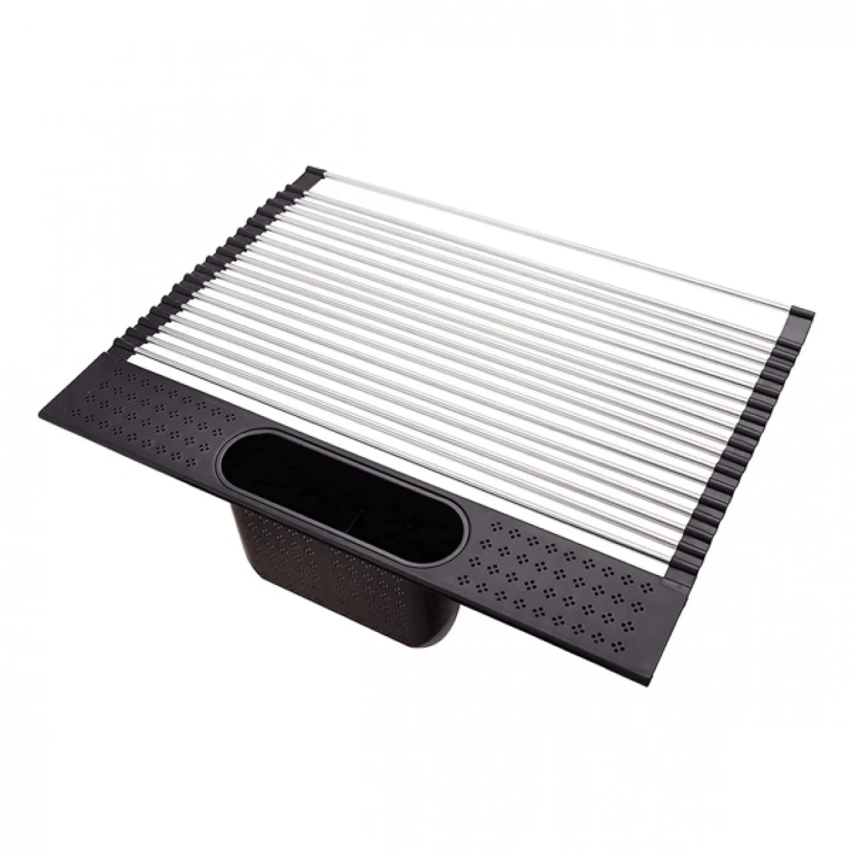 Αναδιπλούμενη Σχάρα Αποστράγγισης Σκευών σε Ρολό, Ανθεκτική στη θερμότητα με Θήκη για Μαχαιροπίρουνα 44x28 cm