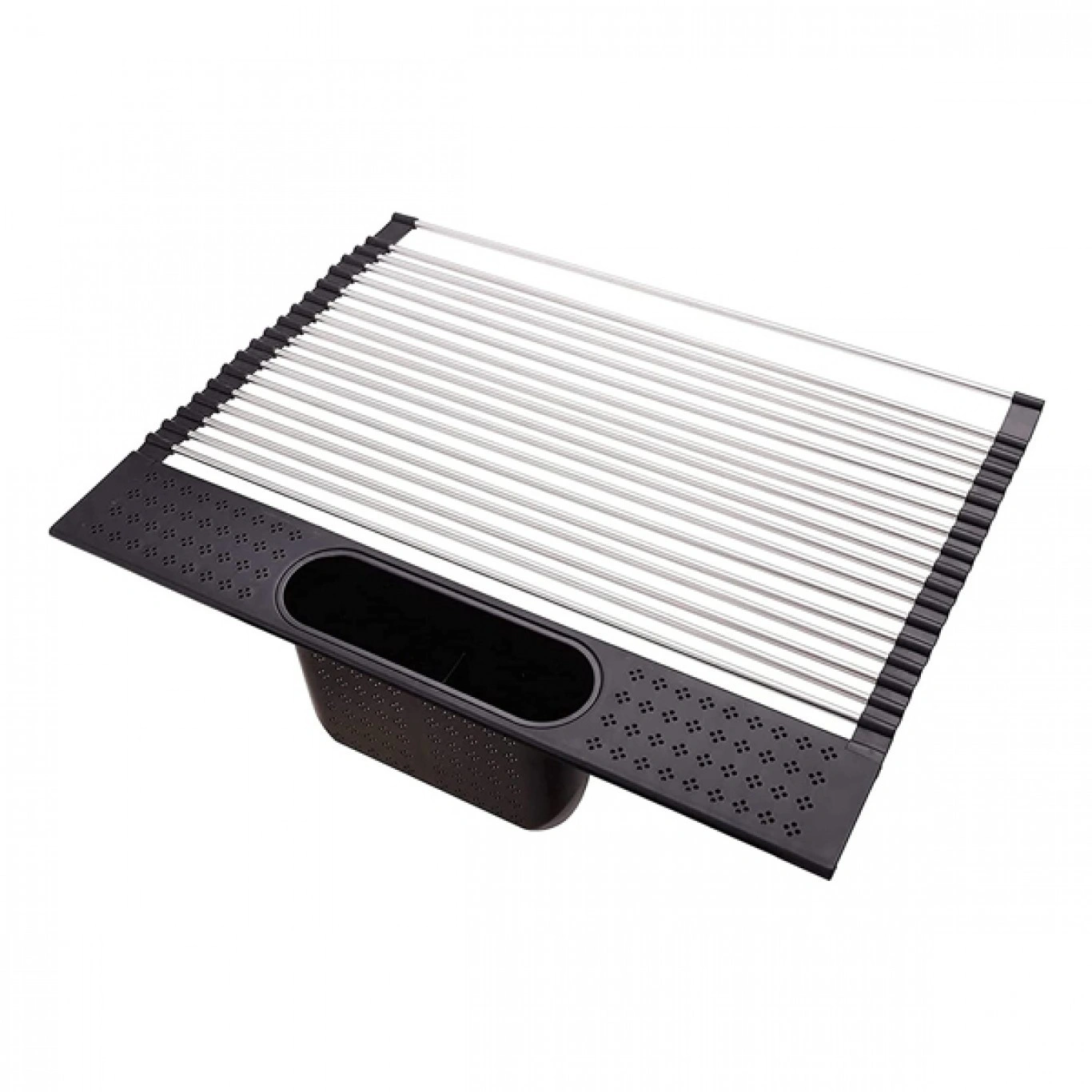 Αναδιπλούμενη Σχάρα Αποστράγγισης Σκευών σε Ρολό, Ανθεκτική στη θερμότητα με Θήκη για Μαχαιροπίρουνα 51x37 cm Αναδιπλούμενη Σχάρα Αποστράγγισης Σκευών σε Ρολό, Ανθεκτική στη θερμότητα με Θήκη για Μαχαιροπίρουνα 51x37 cm