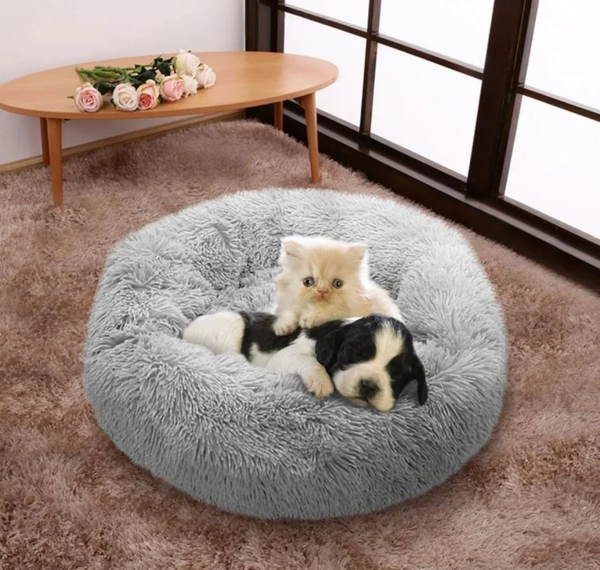 Μαλακό Στρογγυλό Κρεβάτι Κατοικιδίων 100εκ